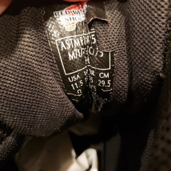 Red Wing Mens Black leather work boots size 11.5 black boots work - Picture 5 of 6